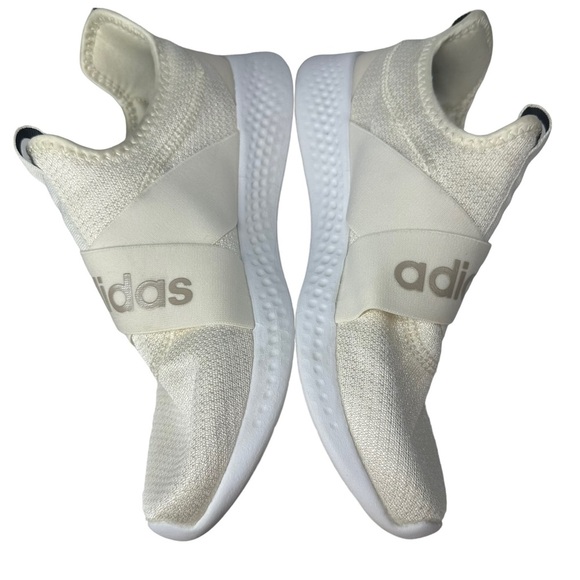 ADIDAS 8.5 Women's Cloudfoam Pure Motion Running Shoe Cream White Slip On - Picture 5 of 10